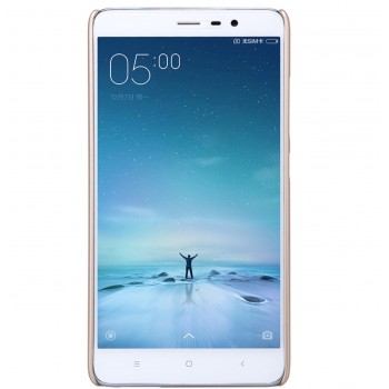 Redmi Note 3/Note 3 Pro dėklas auksinė "Nillkin" Frosted Shield + plėvelė Redmi Note 3/Note 3 Pro dėklas auksinė "Nillkin" Frosted Shield + plėvelė